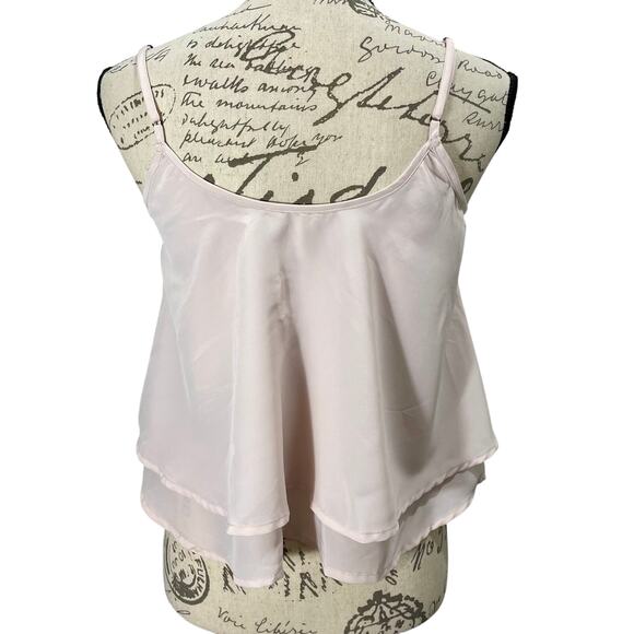 Hollister Pink Spaghetti Strap Layered Camisole Tank Size Small - Picture 4 of 8